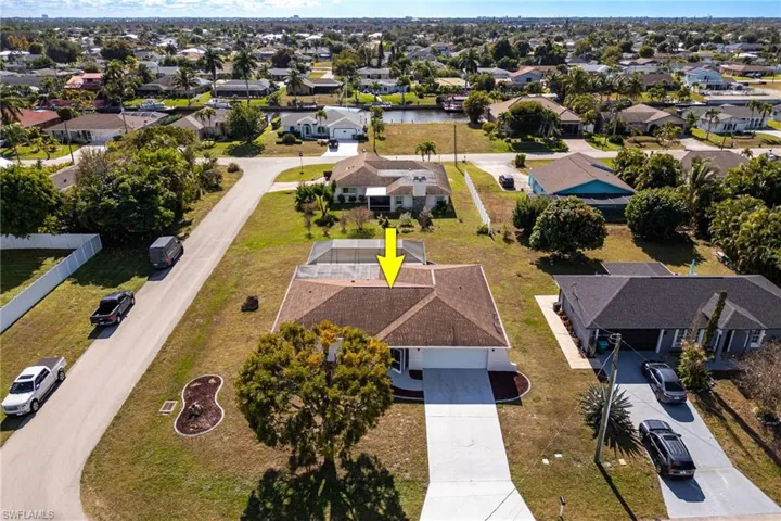 Aerial perspective of suburban area