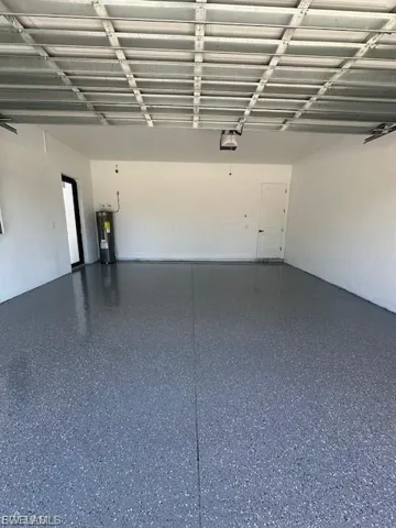 Garage with water heater