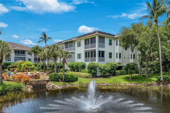 Fountain and lake view