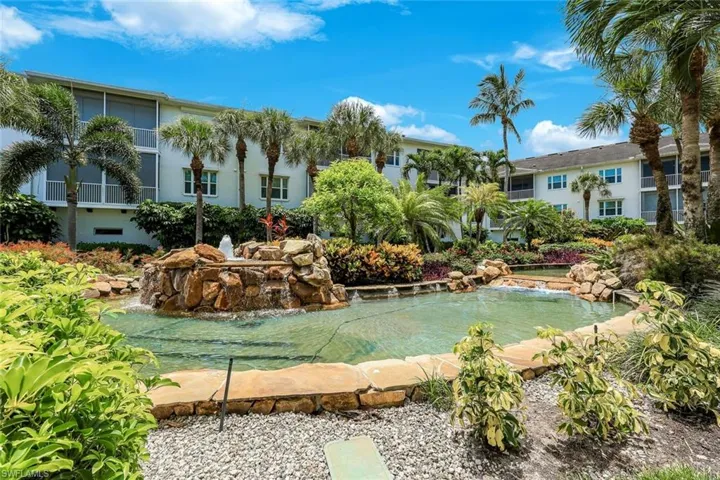 Community water feature with the sound of falling waters
