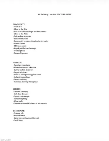 Feature Sheet Page 1