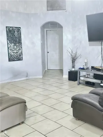 View of tiled living room