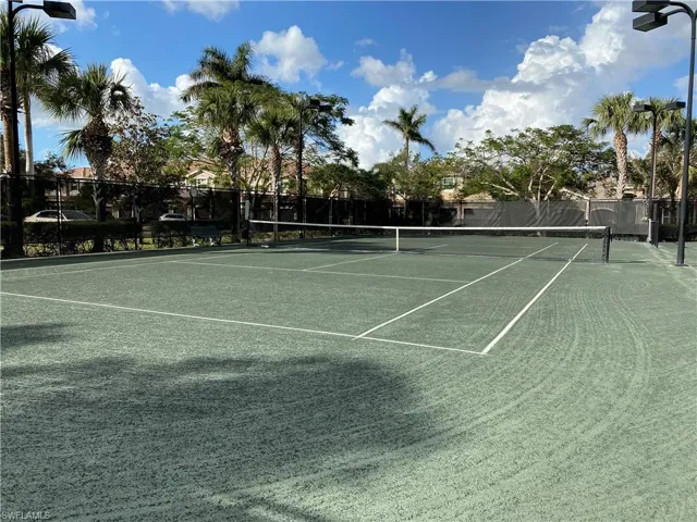 View of tennis courts