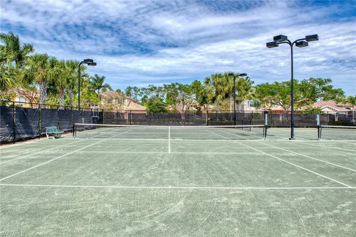 View of tennis courts