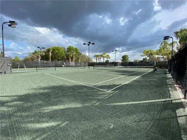 View of tennis courts