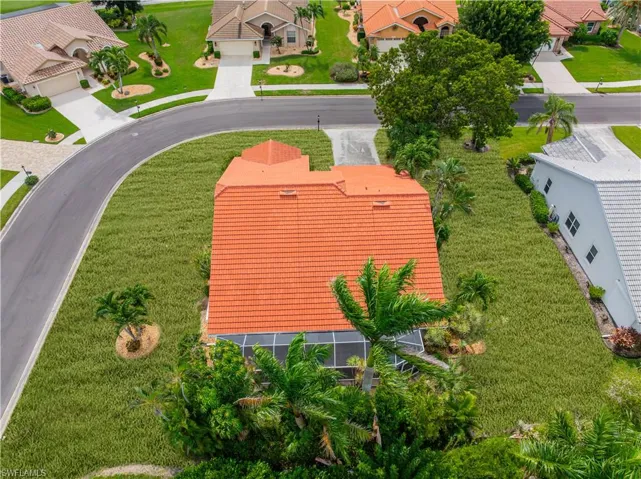 Aerial perspective of suburban area