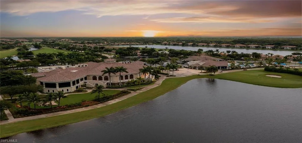 Aerial view at sunset