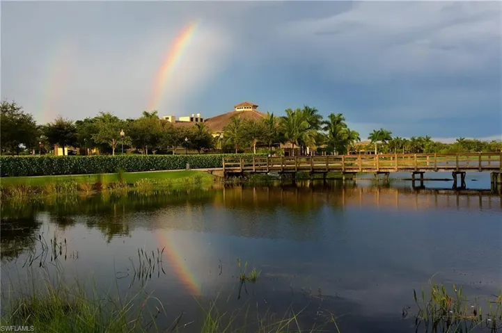Clubhouse under double rainbow