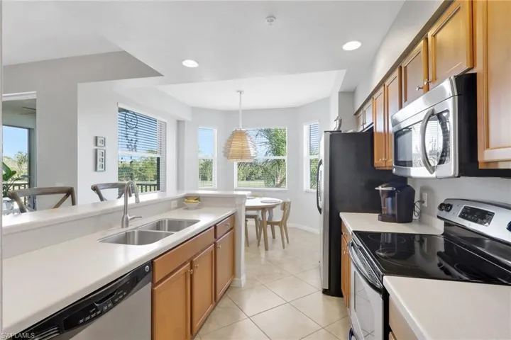 Kitchen has an abundance of natural light