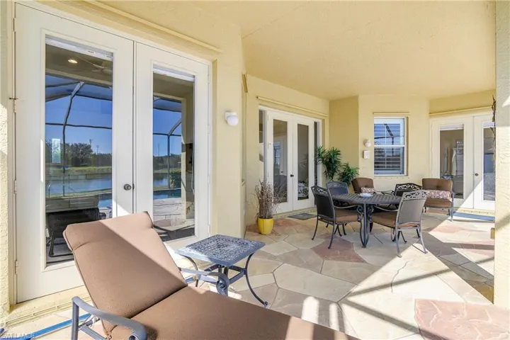 View of patio / terrace with a lanai and french doors