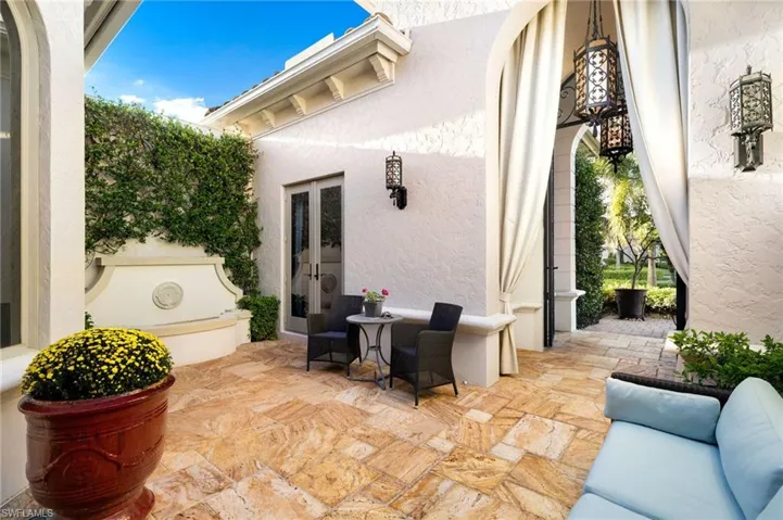 View of patio featuring french doors