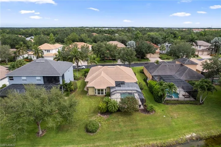 Aerial perspective of suburban area