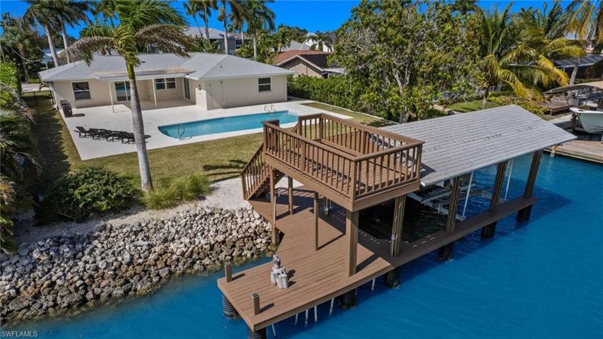 Rear Aerial with pool and boat house