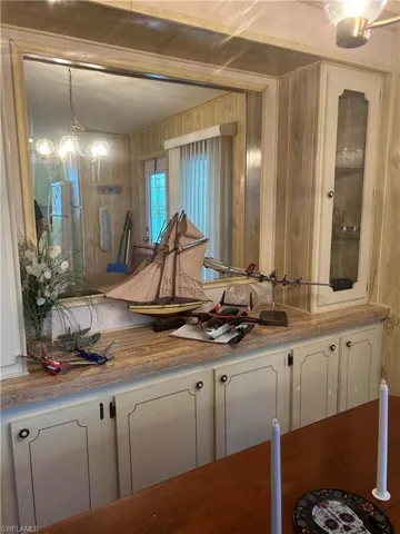 Bathroom with a notable chandelier