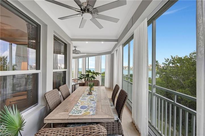 Glass Enclosed Dining Area.