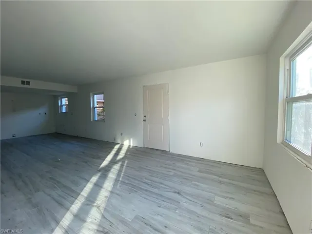 Spare room featuring light wood finished floors and healthy amount of natural light