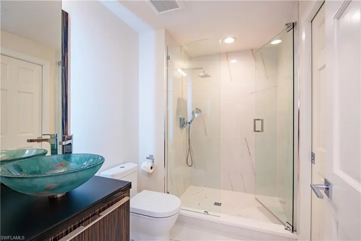 Second master bathroom. Stunning vanity and artistic sink