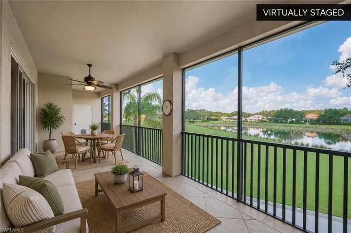 The expansive screened lanai serves as a seamless extension of the home's living space, offering ample room for lounging, dining, and entertaining while enjoying tranquil lake and golf course views. A perfect setting to experience the Southwest Florida lifestyle year-round.