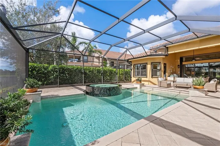 4056 Nova Ln. Naples FL 34119 - Pool and spa with plant pedestals