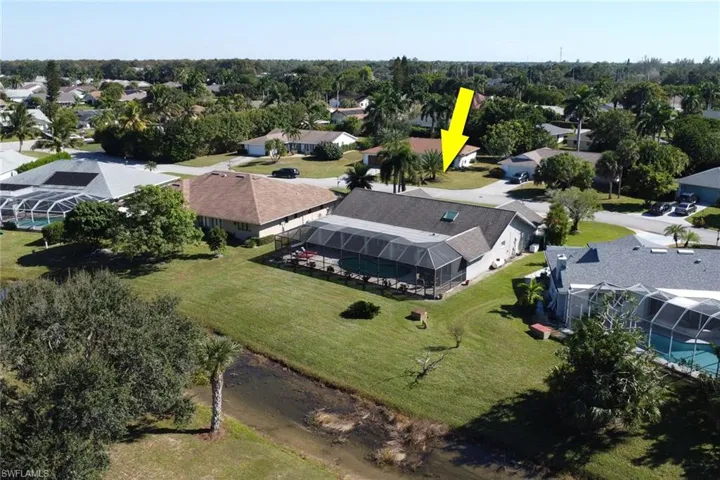 Aerial perspective of suburban area