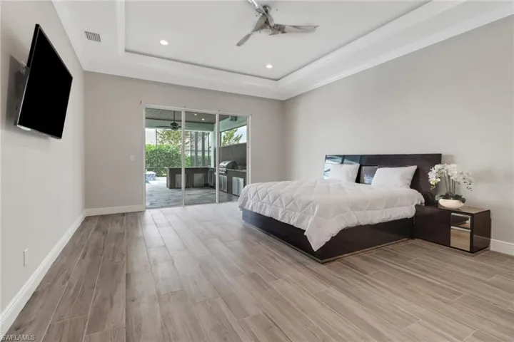 Master bedroom with separate tub and shower and dual sinks