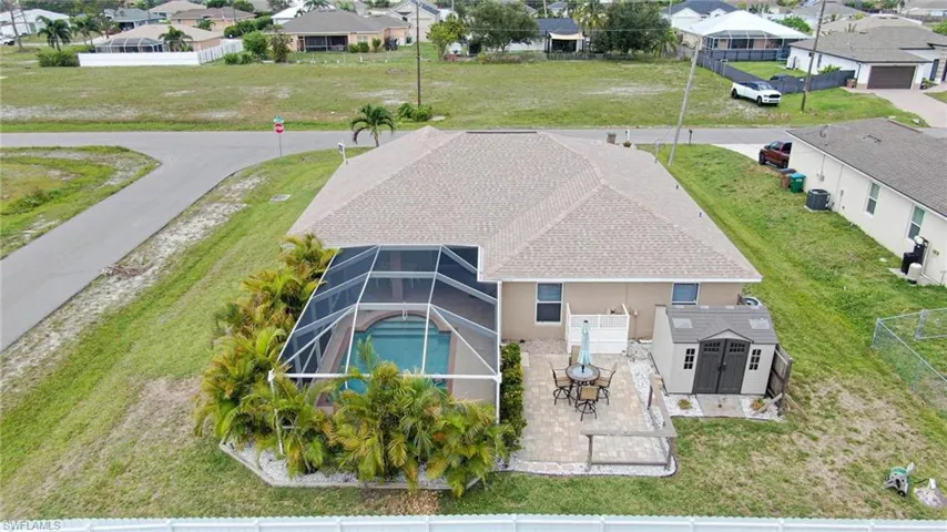 Aerial perspective of suburban area