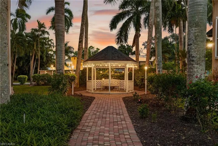 View of home's community with a gazebo and a patio area