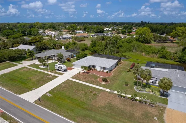 Aerial view of residential area