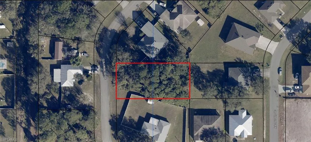 Aerial Property View. Illustrating the property's boundaries and surrounding parcels