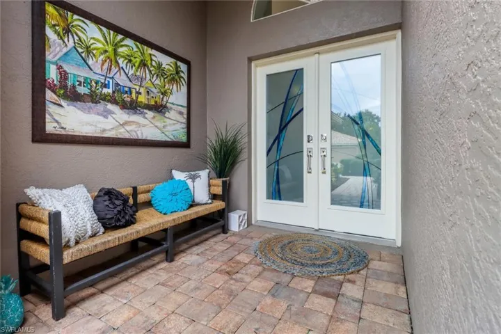 View of exterior entry with french doors
