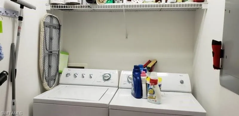Laundry room with separate washer and dryer