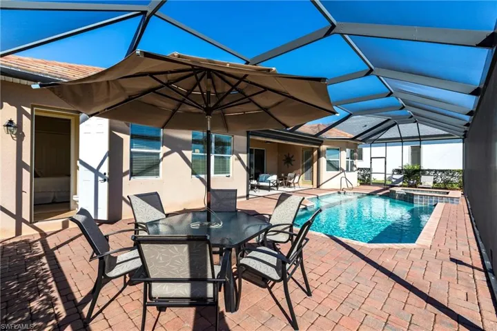 Outdoor seating area with access to the 1/2 bath
