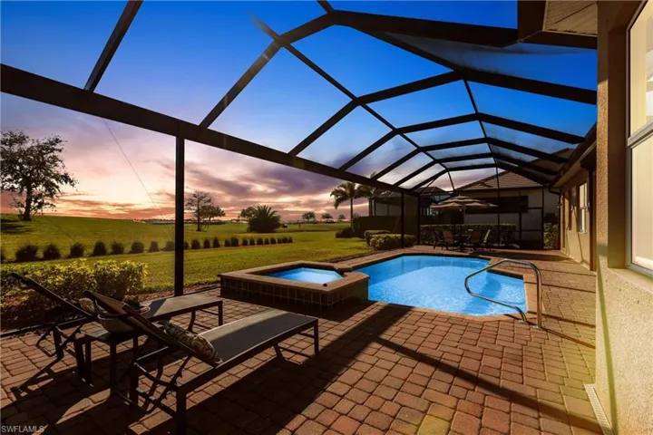 Pool/spa at dusk