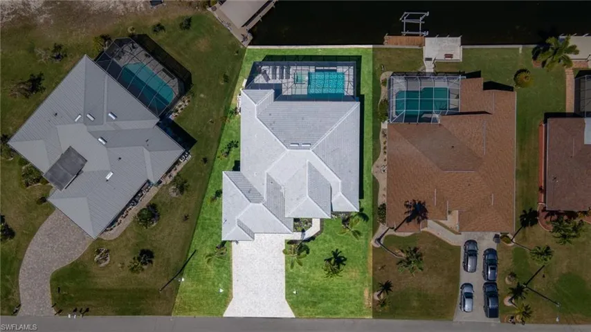 Bird's eye view of a pool