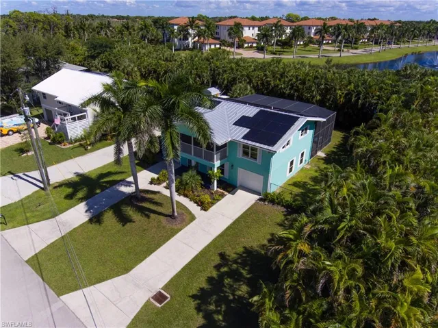 Aerial view of residential area