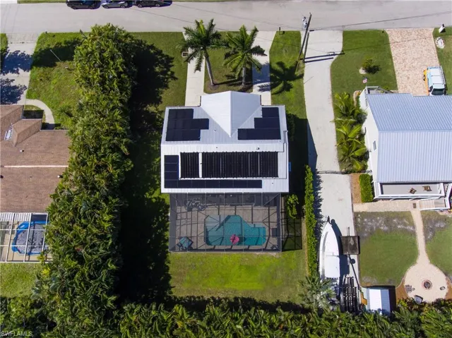Aerial view of a pool area