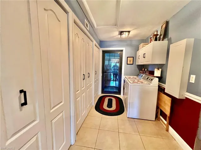 Storage closets in laundry room.