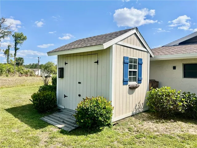 Storage shed.