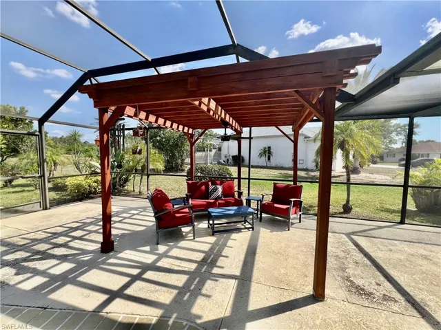 Pergola on the pool deck.