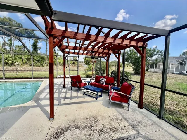 Pergola on the pool deck.