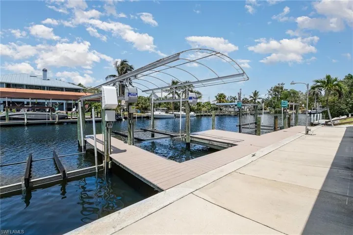3 lifts on a Composite Dock & Concrete Seawall