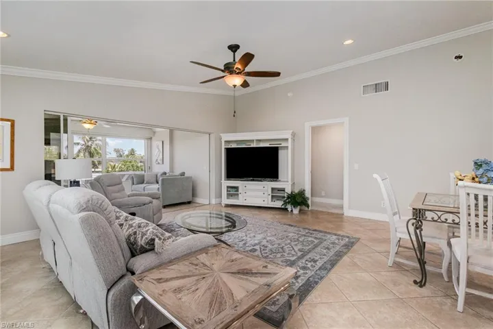 Apt "A" Living Room adjoins the Sun Room!