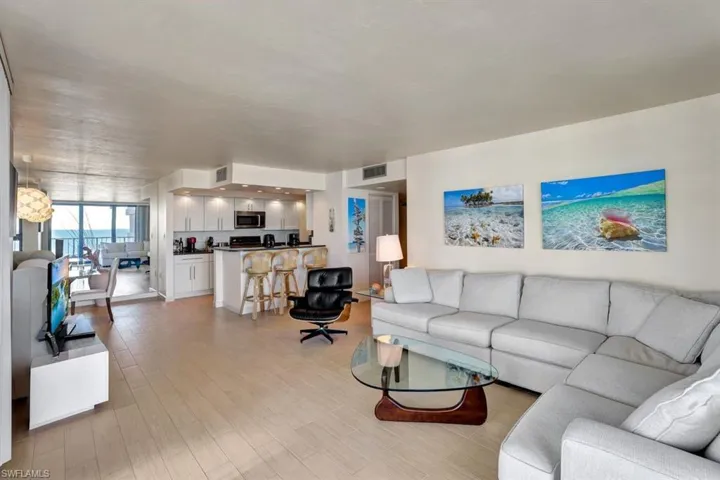 Living room featuring light wood-type flooring