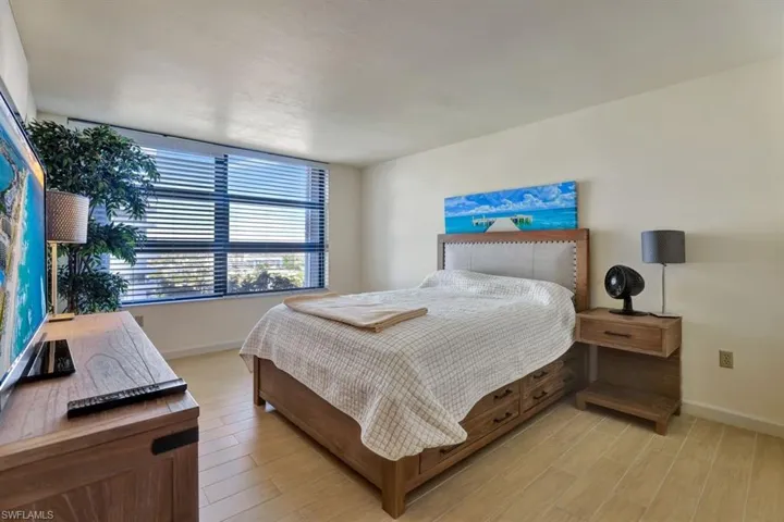 Bedroom with light wood-type flooring