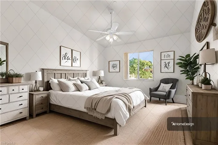 Virtually staged bedroom
