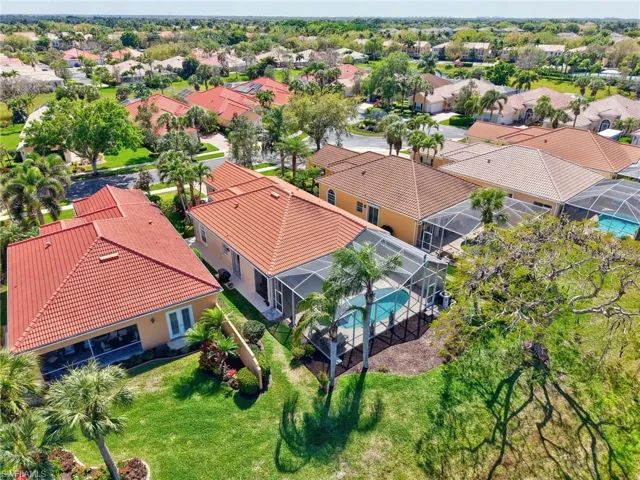 Aerial perspective of suburban area