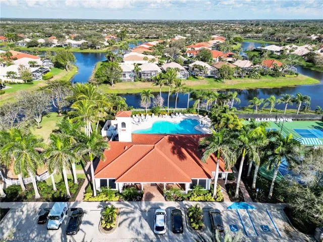 Drone / aerial view of a large body of water