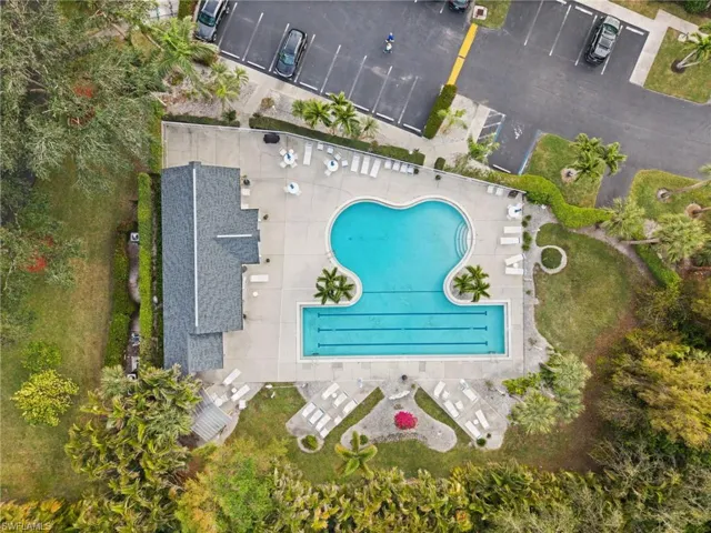 Community pool a short distance from the building also offers a lap pool.