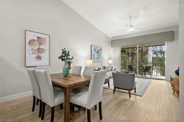 Light & bright with vaulted ceilings & open floor plan.