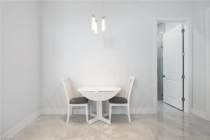 Dining room with baseboards